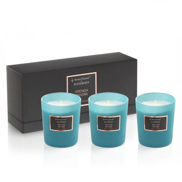 Selection scented candle set of 3, French Riviera