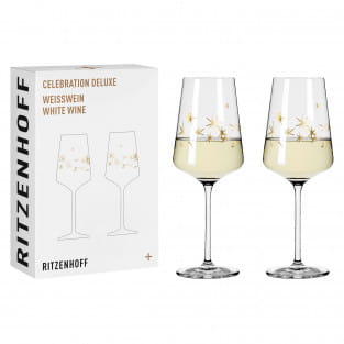 CELEBRATION DELUXE WHITE WINE GLASS SET #3 BY ROMI BOHNENBERG