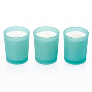 Modern scented candle set of 3, coconut & lime