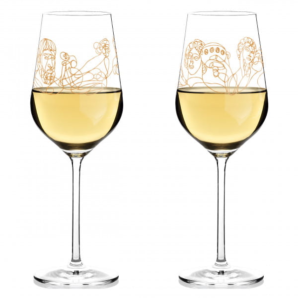 Wein-Ensemble Weißweinglas-Set von Burkhard Neie (Dionysos &amp; Ariadne | Zeus &amp; Leto)