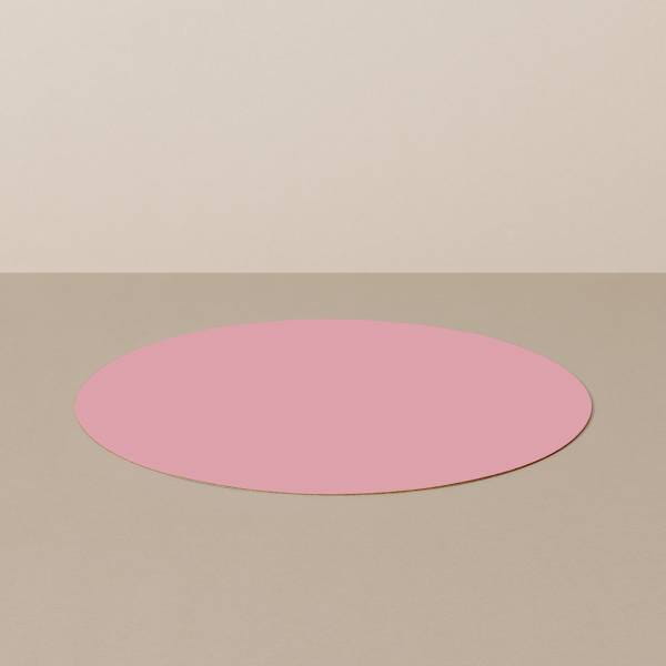 Placemat M, round, in white / pink