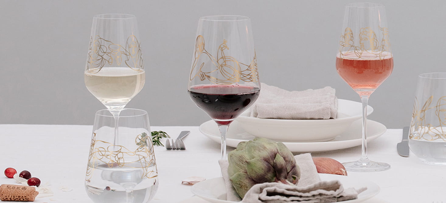 Sagengold: Wine + Water Glasses