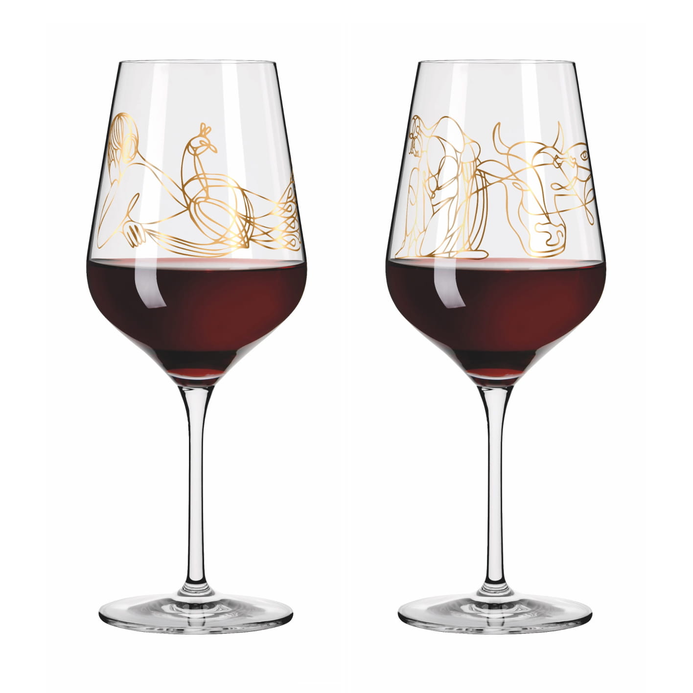 Lot De 2 Verres à Vin Rouge Ritzenhoff Sagengold 001 – Cristal Multicolore – 23,6 Cm