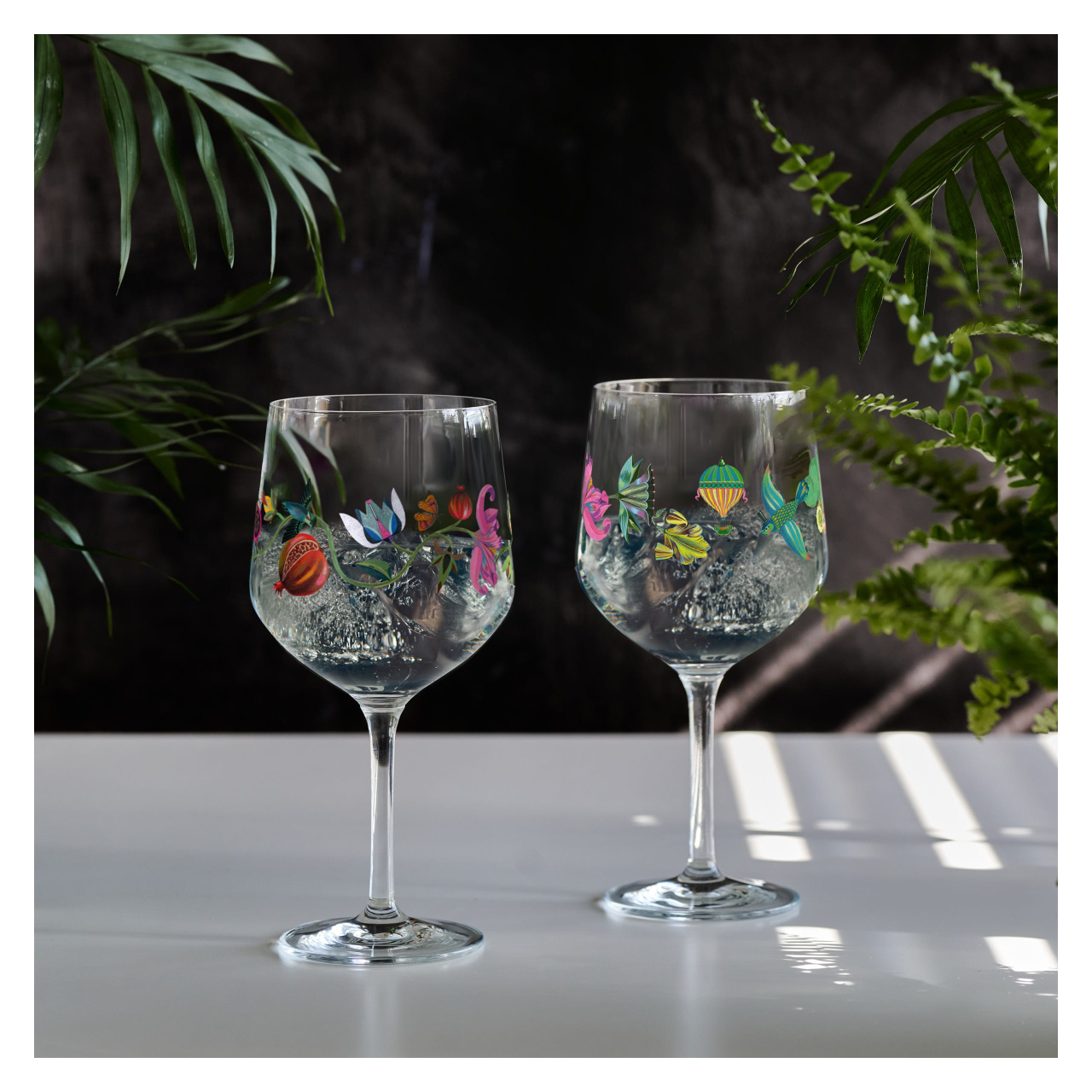 Ritzenhoff 3881001 Gin Glas 700 ml - Set van 2 - Serie Botanic Lights - 2 kelken met motief en spreuk - Made in Germany